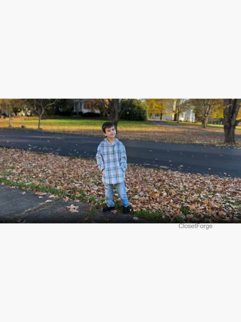 Girls Flannel Plaid Button Down Long Sleeve Hooded Jacket - Picture 6 of 7